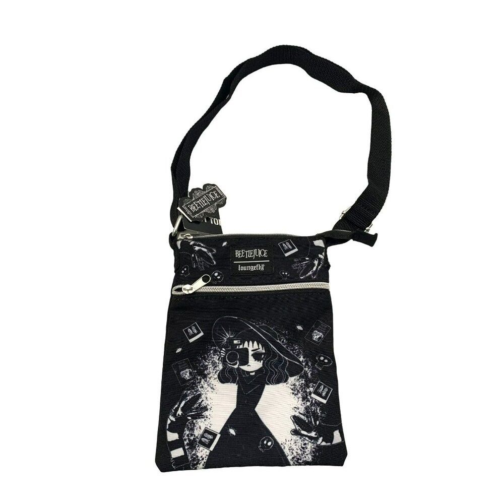 RARE Beetlejuice Loungefly Crossbody Bag Zipper &‎ Adjustable Strap NWT